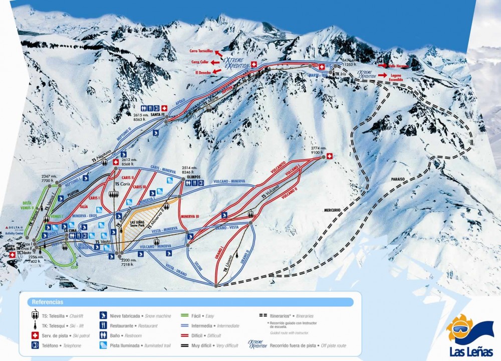 Las Lenas Trailmap