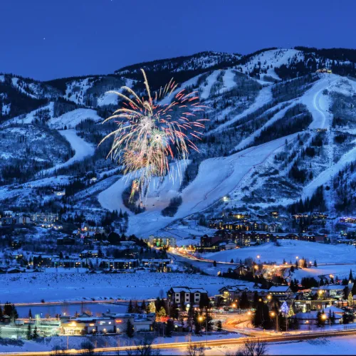 Tile - Steamboat ski resort at night